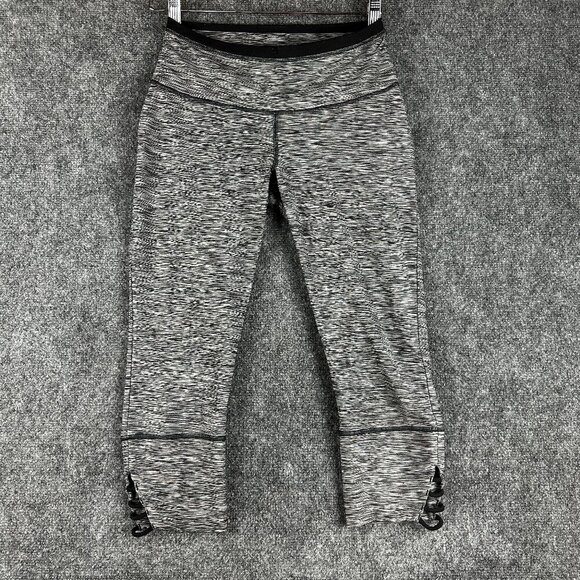 Prana Pants Womens Small Gray Crop Compression Stretch  Ankle Detail Pull On - Picture 1 of 7